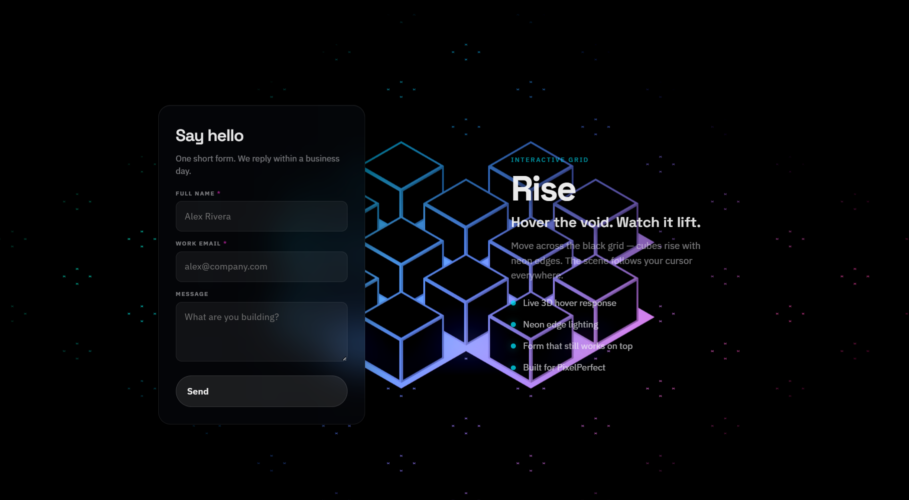 Rise — Boxes Hover